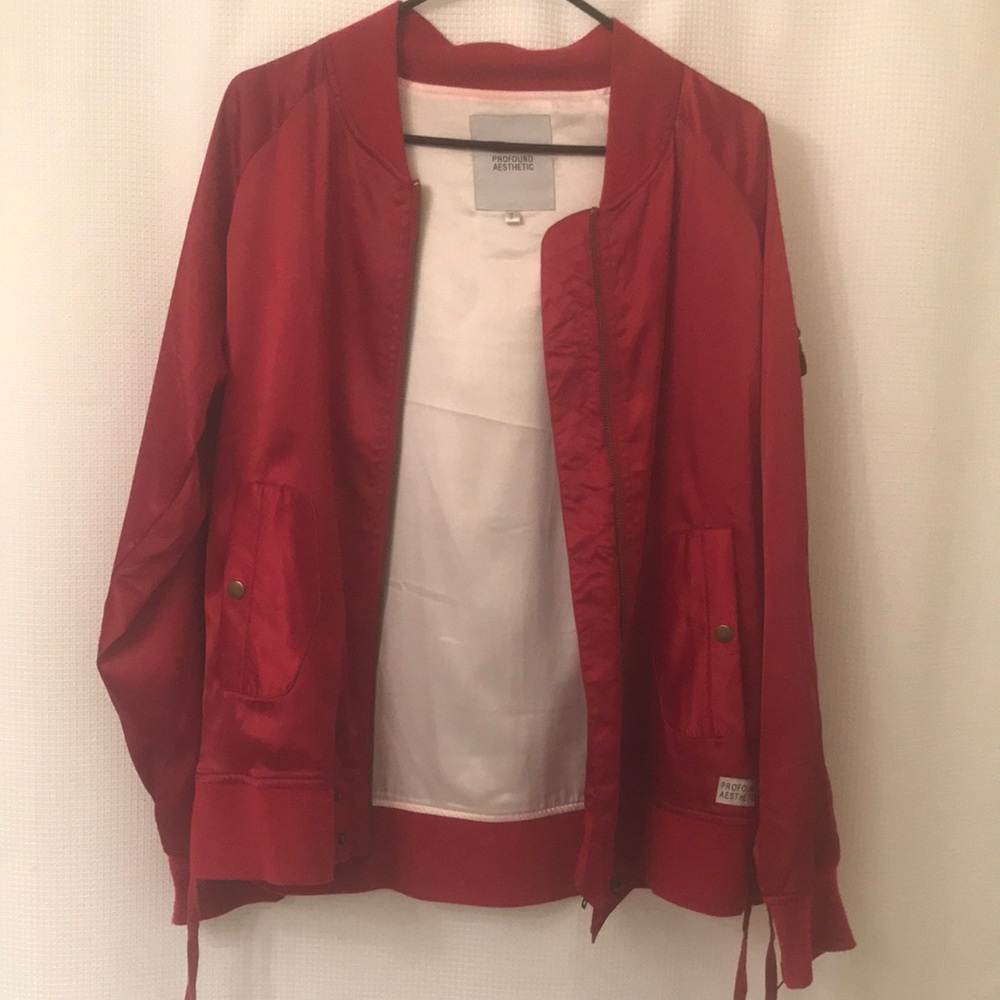 Profound Aesthetic Satin Red Jacket